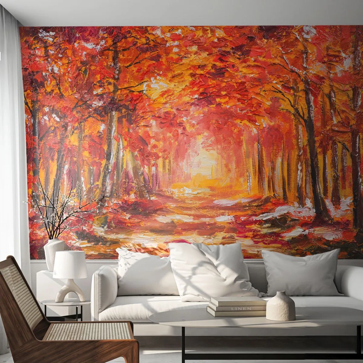 Fotobehang Standard Eco - Koperen bos - Herfst, Park, Landschap - 400x280 cm