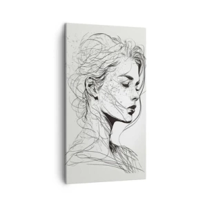 Schilderen op canvas - Portret in gedachten - 45x80 cm