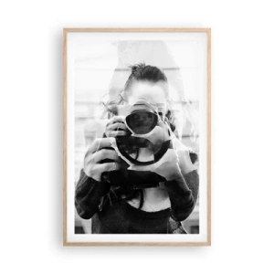 Een poster in een licht eiken lijst - Maker en materiaal - 61x91 cm