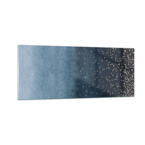 Schilderen op glas - Samenstelling - blauwe fasen - 100x40 cm