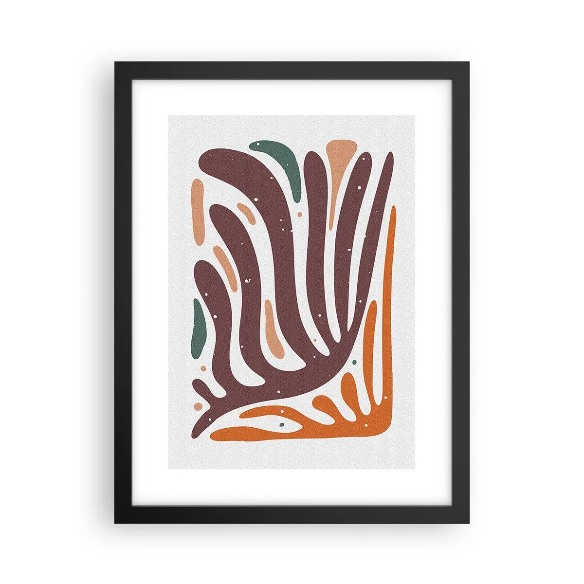 Poster in een zwarte lijst - Stralende organische compositie - 30x40 cm