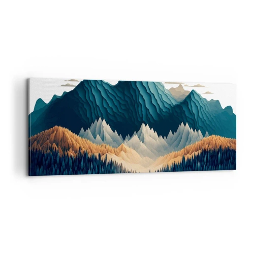 Schilderen op canvas - Perfect berglandschap - 100x40 cm