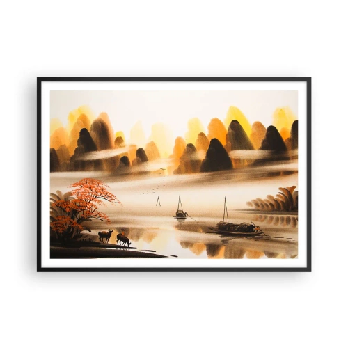 Poster in een zwarte lijst - Verder dan het Verre Oosten - 100x70 cm