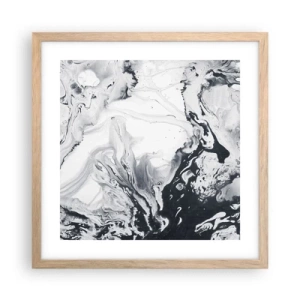 Een poster in een licht eiken lijst - Het binnenste van de aarde - 40x40 cm