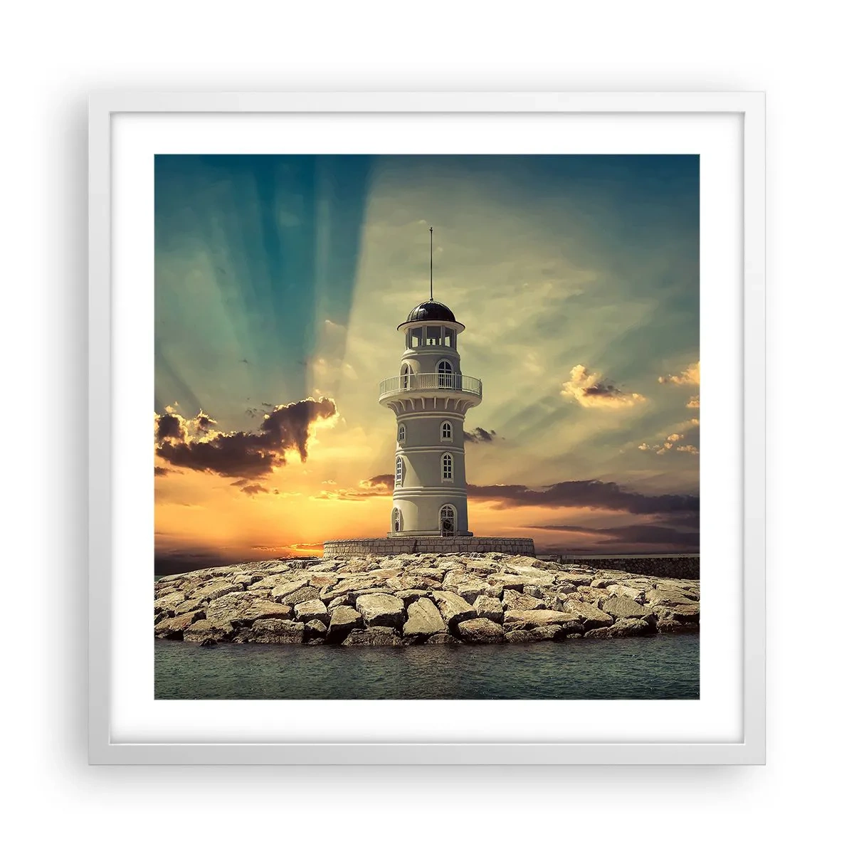 Poster in een witte lijst - Licht - Goed - Schoonheid - 50x50 cm