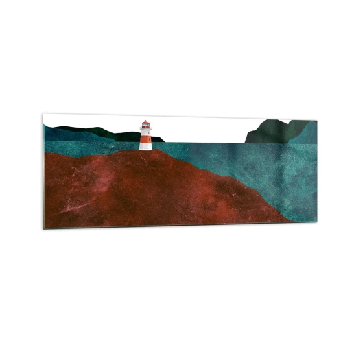 Schilderen op glas - Starend naar de zee - 140x50 cm