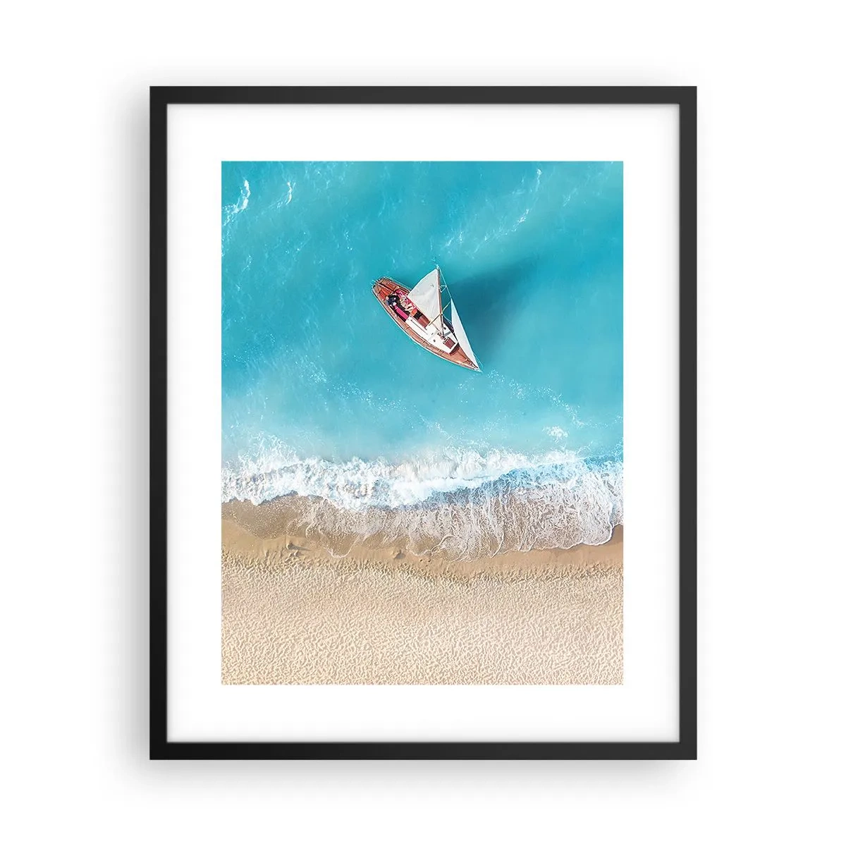 Poster in een zwarte lijst - Op de grens van blauw en goud - 40x50 cm