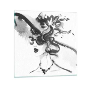 Schilderen op glas - Een dame met karakter - 60x60 cm