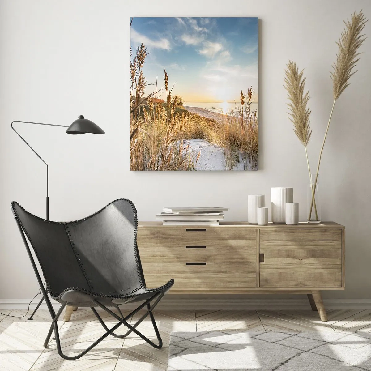 Schilderen op glas - Noord strand - 70x100 cm