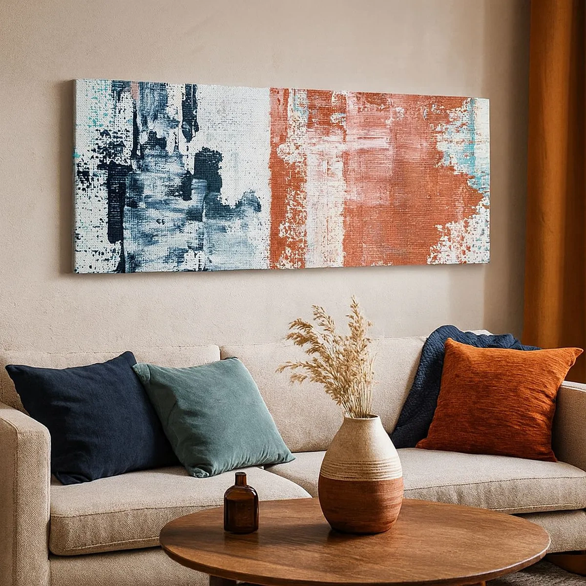 Schilderen op canvas - Fifty Fifty abstract - 100x40 cm