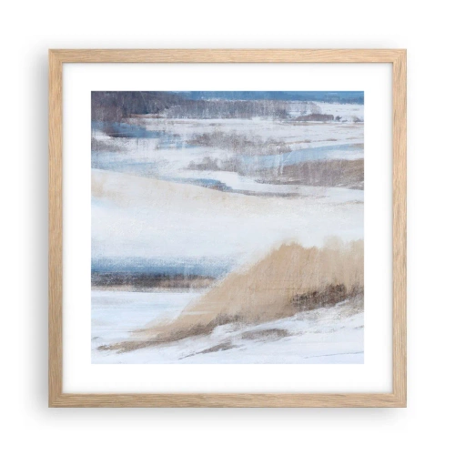 Een poster in een licht eiken lijst - Winterse compositie - 40x40 cm