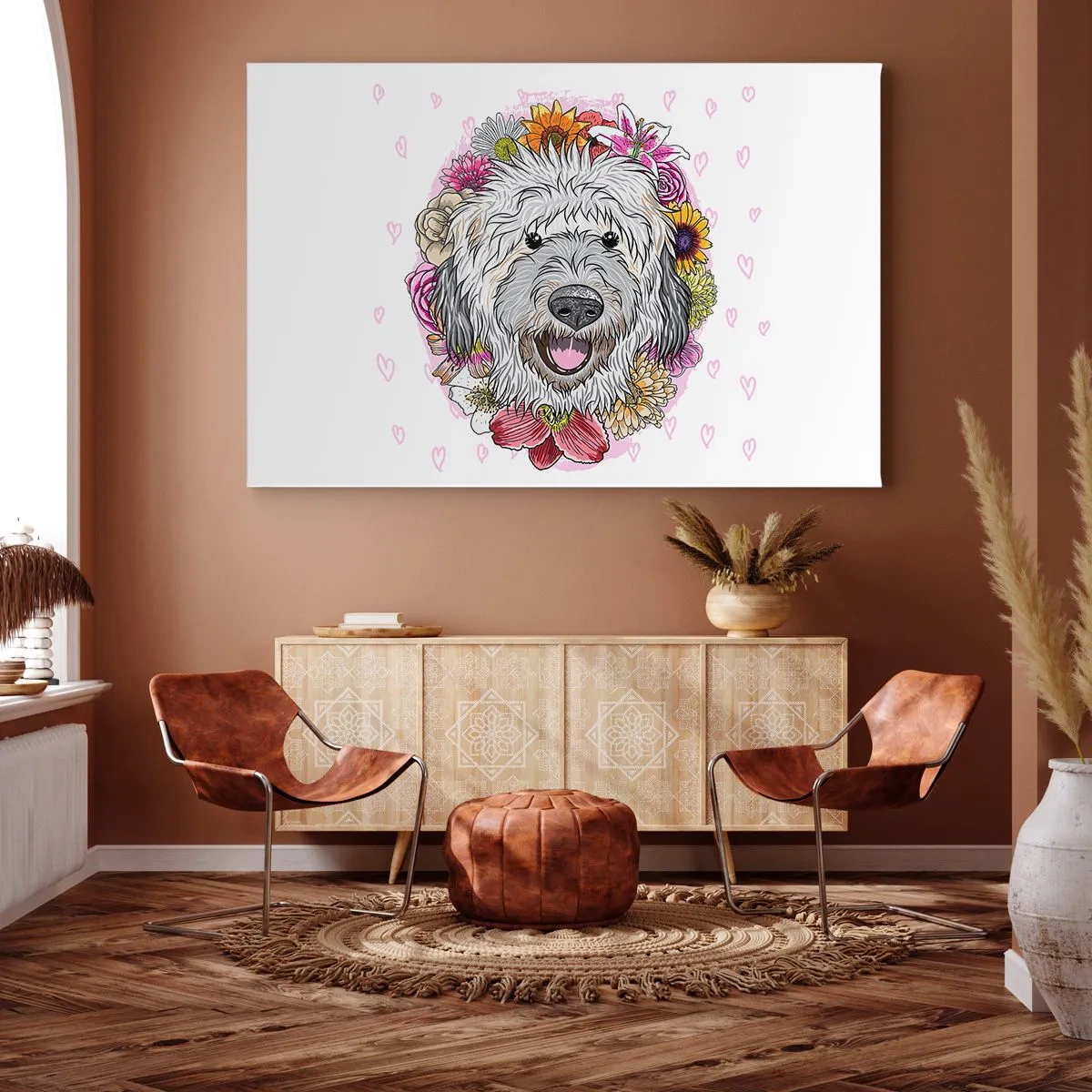 Schilderen op canvas - Puppy vreugde - 120x80 cm