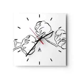 Wandklok - Klok - Katoen dons - 40x40 cm