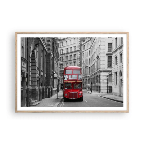 Een poster in een licht eiken lijst - Het dagelijkse leven hoeft niet grijs te zijn - 100x70 cm