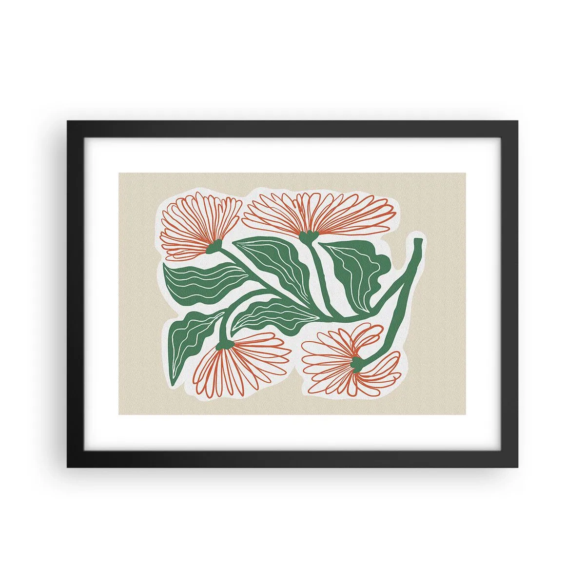 Poster in een zwarte lijst - Folk en modern - 40x30 cm