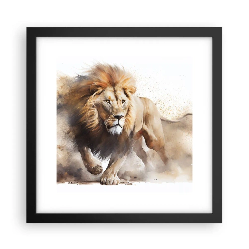 Poster in een zwarte lijst - De koning vertrekt - 30x30 cm