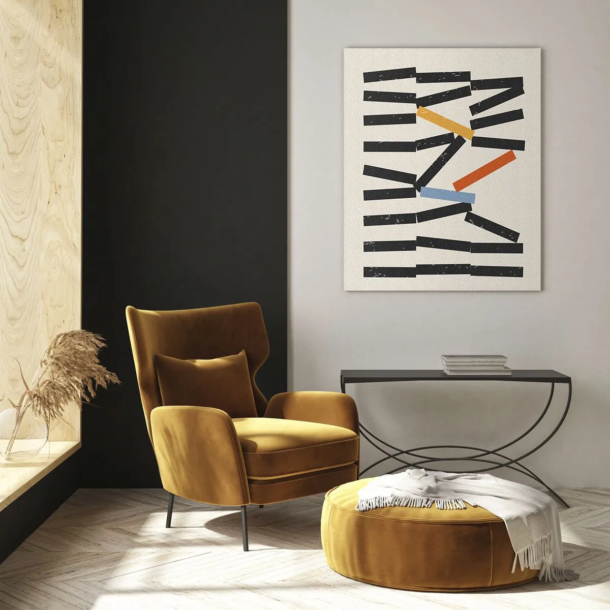 Schilderen op glas - Domino – compositie - 70x100 cm