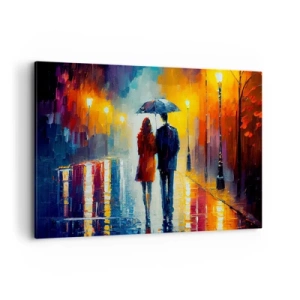 Schilderen op canvas - Samen – een kleurrijke nacht - 120x80 cm