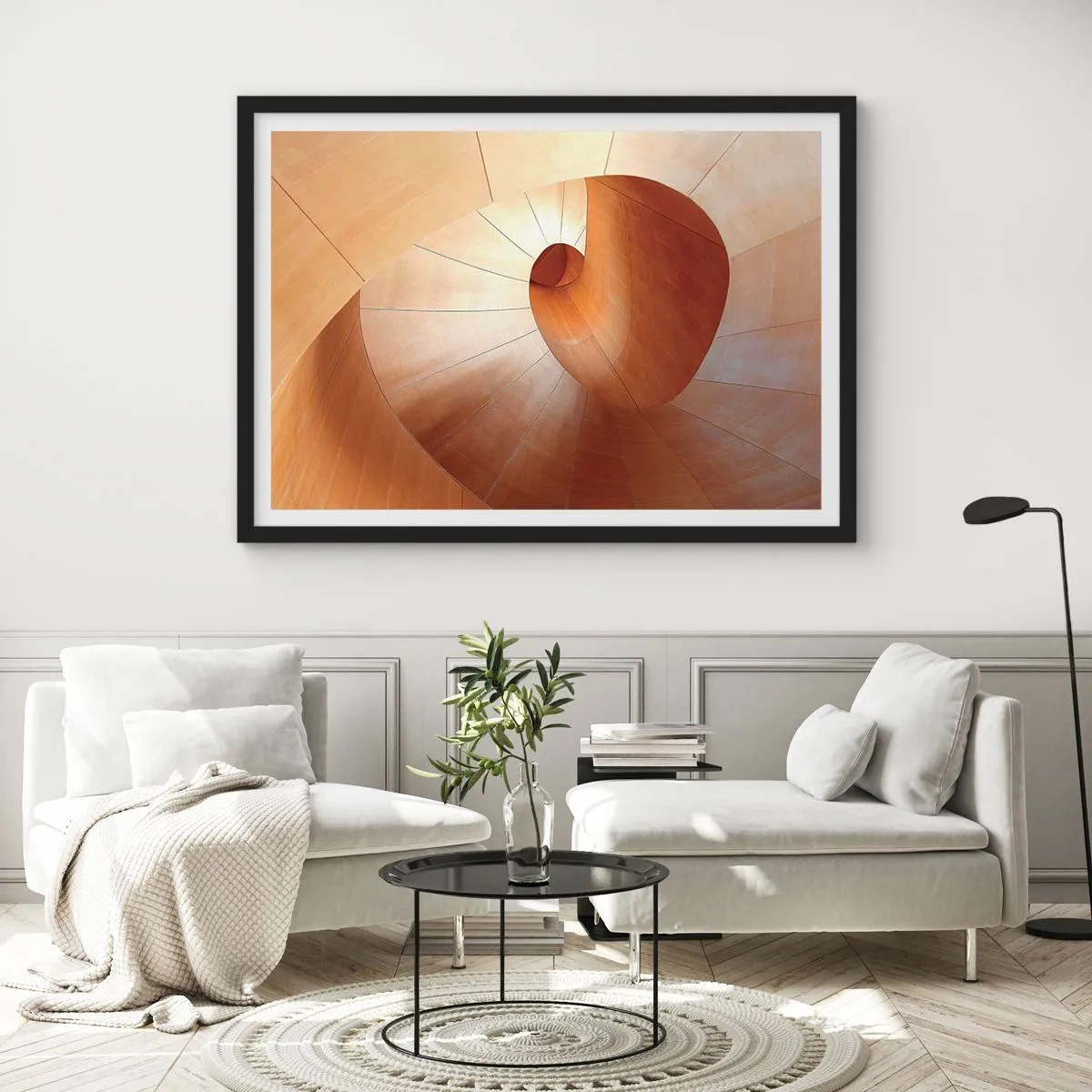 Poster in een zwarte lijst - Architecturale serpentijn - 100x70 cm