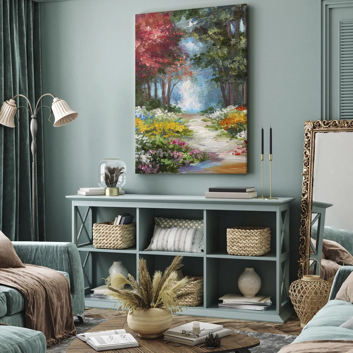 Schilderen op canvas - Bostuin, bloemenbos - 50x70 cm