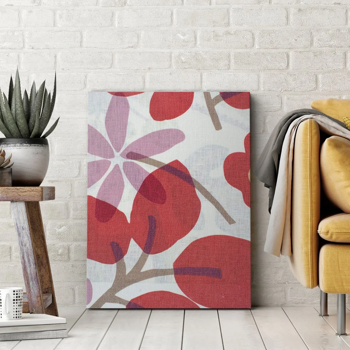 Schilderen op canvas - Bloemstuk in roze - 50x70 cm