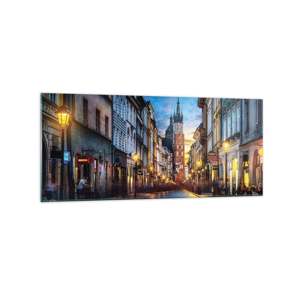 Schilderen op glas - Charme van Krakau - 120x50 cm