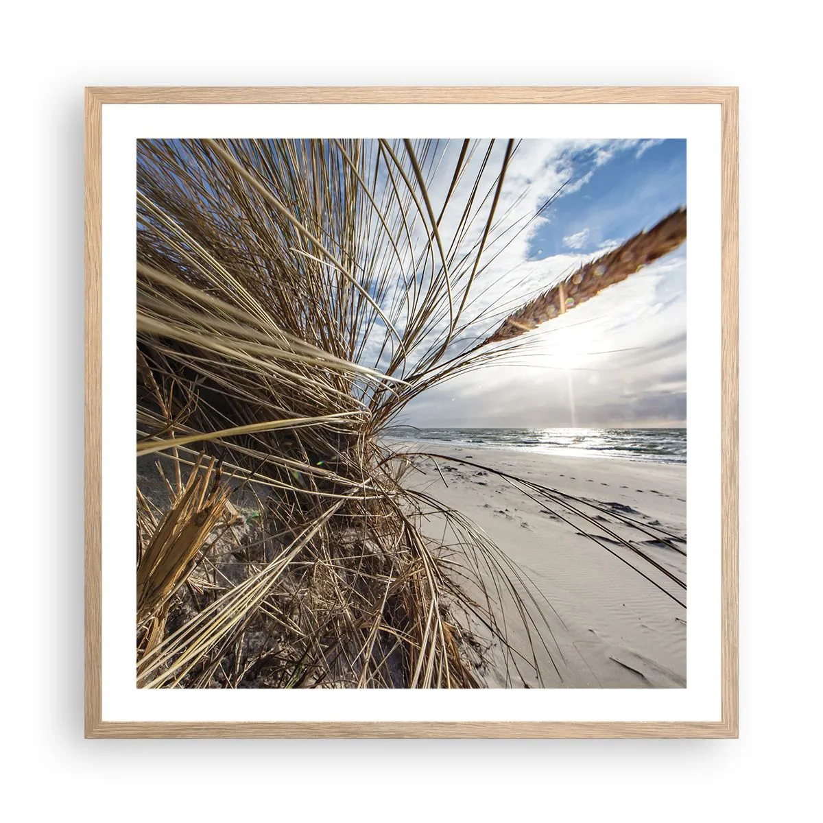 Een poster in een licht eiken lijst - Een ontmoeting van de elementen - 60x60 cm