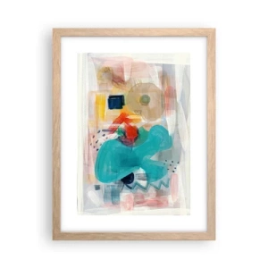 Een poster in een licht eiken lijst - Kleurrijk spel - 30x40 cm