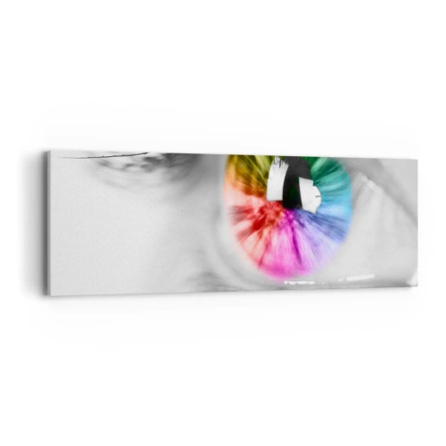 Schilderen op canvas - Kijk naar de wereld in kleuren - 90x30 cm