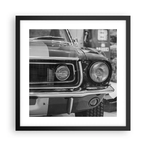 Poster in een zwarte lijst - Hard rijden - 40x40 cm