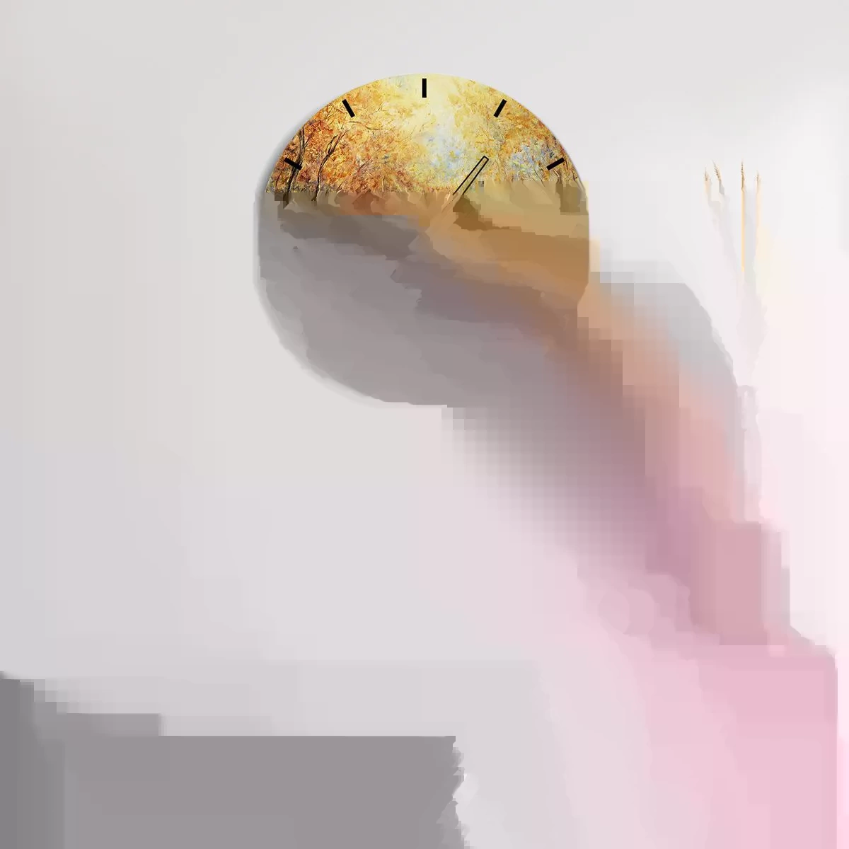 Wandklok - Klok - De gouden stroom - 40x40 cm