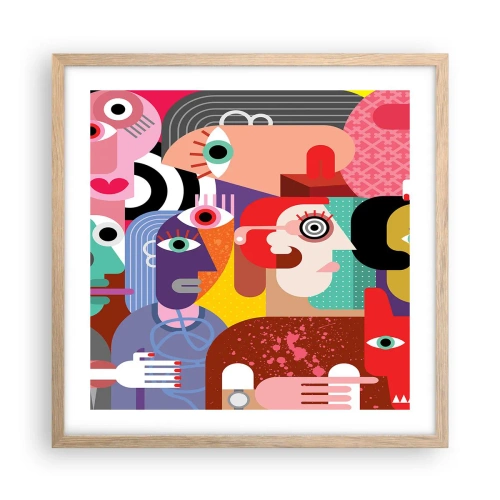 Een poster in een licht eiken lijst - Wij zijn van de heer Picasso - 50x50 cm