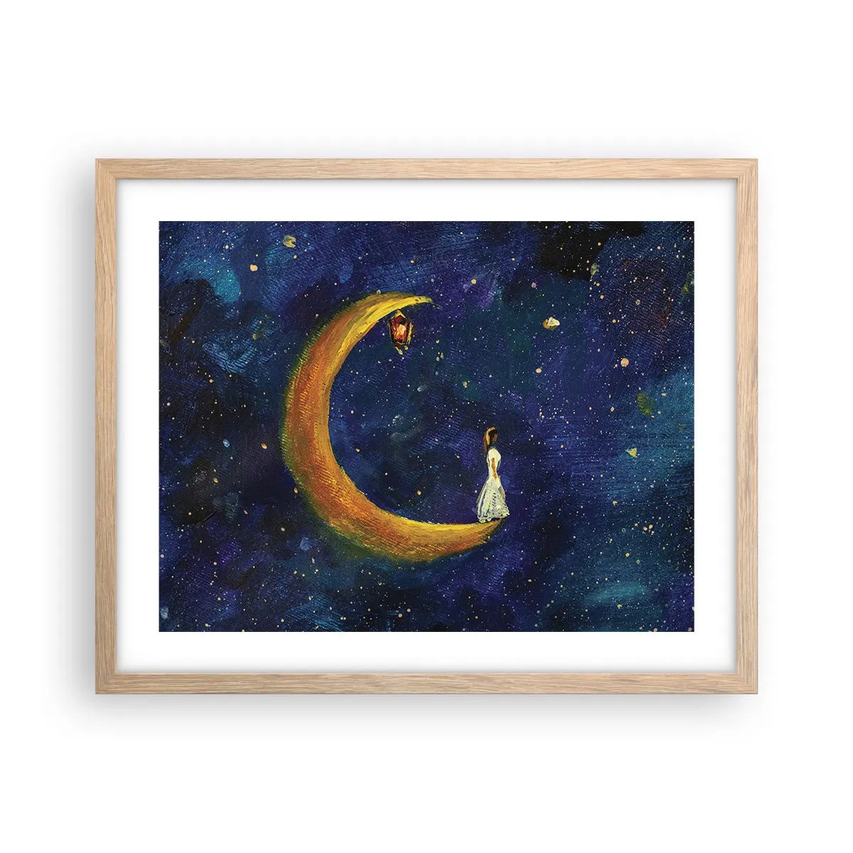 Een poster in een licht eiken lijst - De roep van de wereld - 50x40 cm