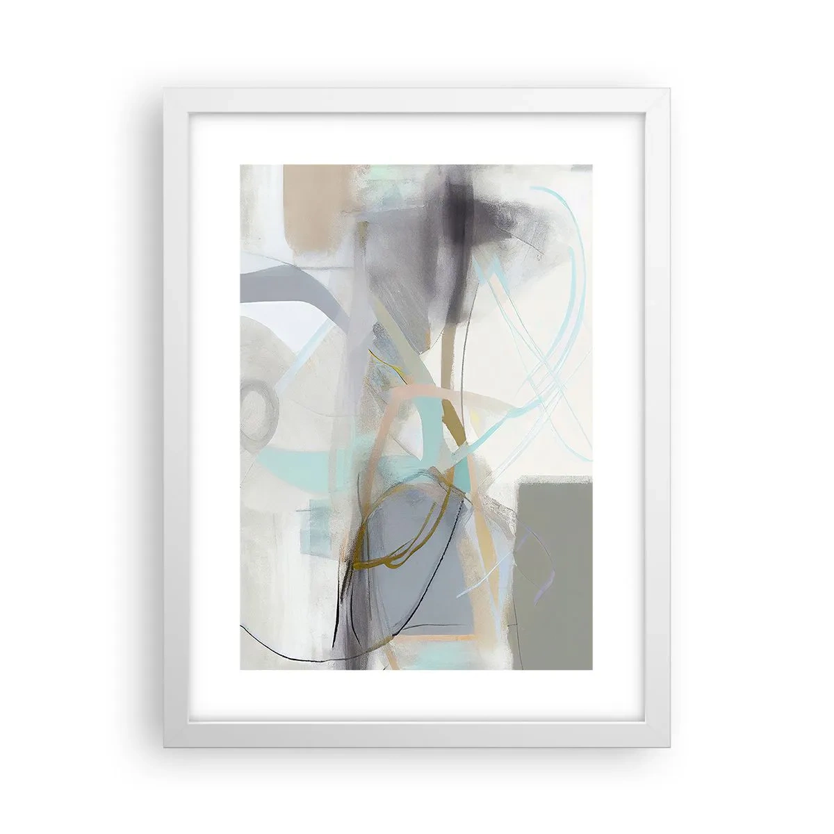 Poster in een witte lijst - Mistige abstractie - 30x40 cm