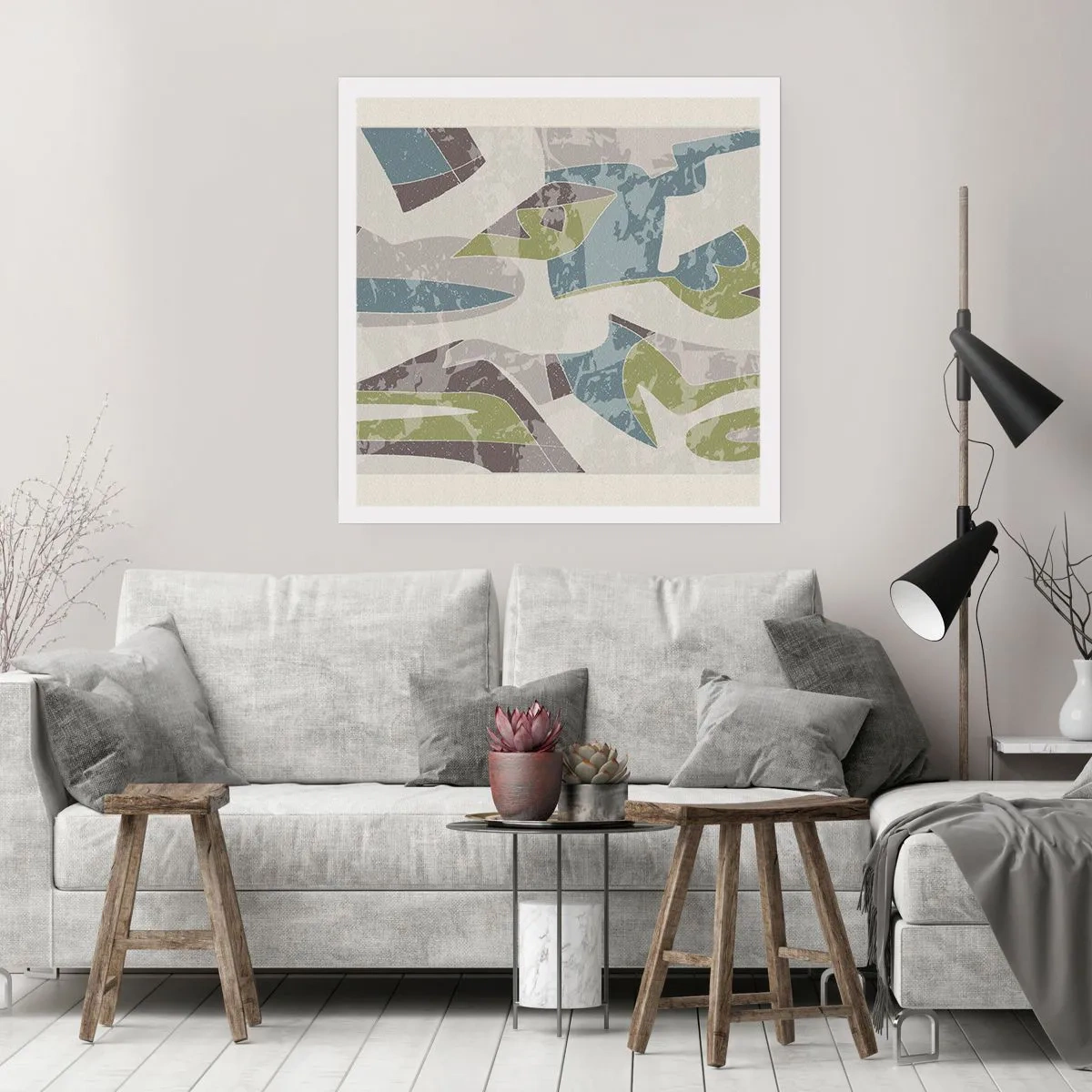 Poster - Compositie achter het glas - 30x30 cm