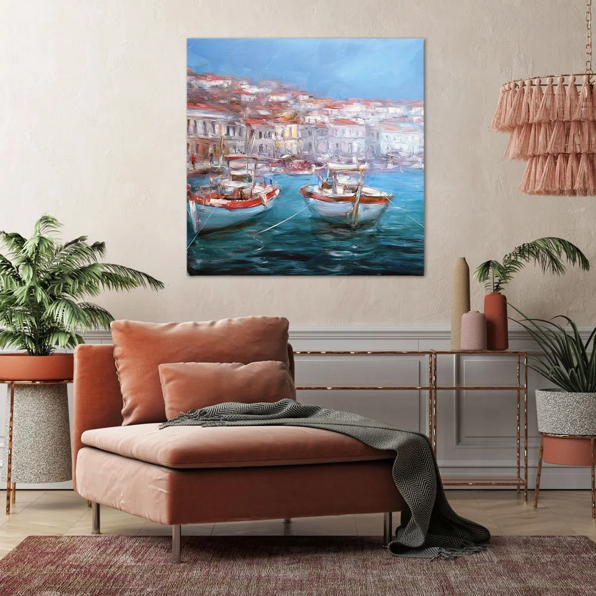 Schilderen op canvas - Italiaanse baai - 70x70 cm