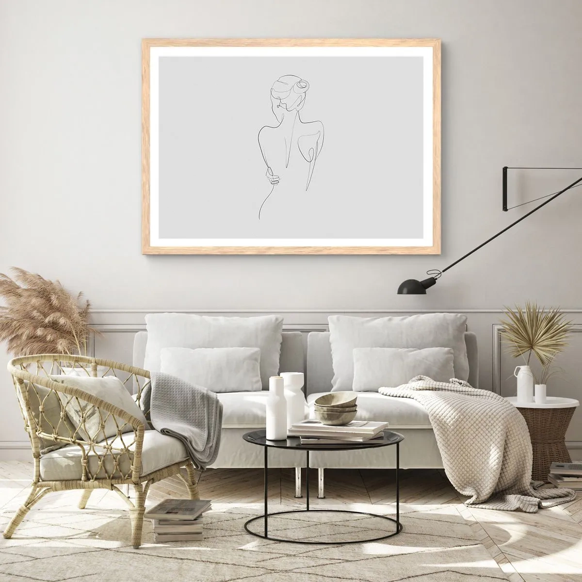 Een poster in een licht eiken lijst - Lichaamsmuziek - 100x70 cm