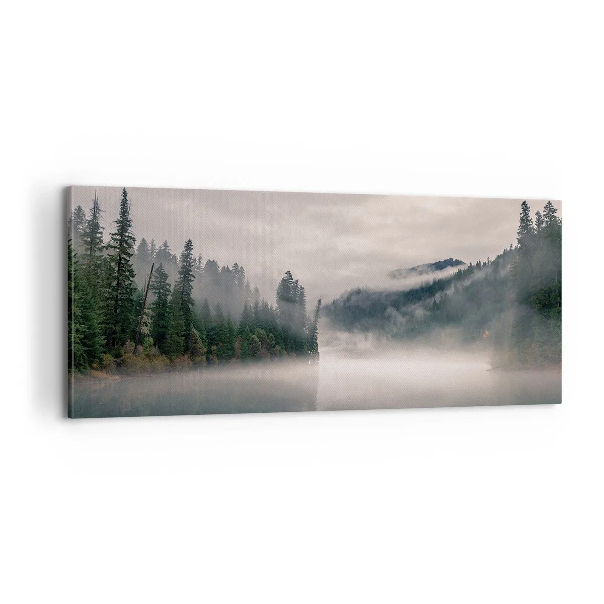 Schilderen op canvas - In reflectie, in de mist - 100x40 cm