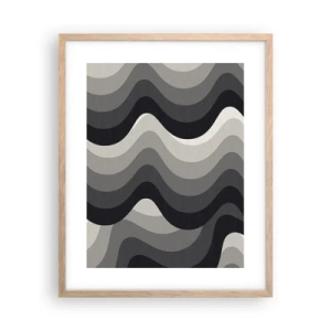 Een poster in een licht eiken lijst - Golf na golf - 40x50 cm