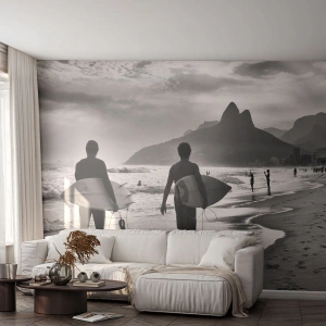 Fotobehang Standard Eco - Enkele golf samba - Surfer, Brazilië, Zee - 200x140 cm