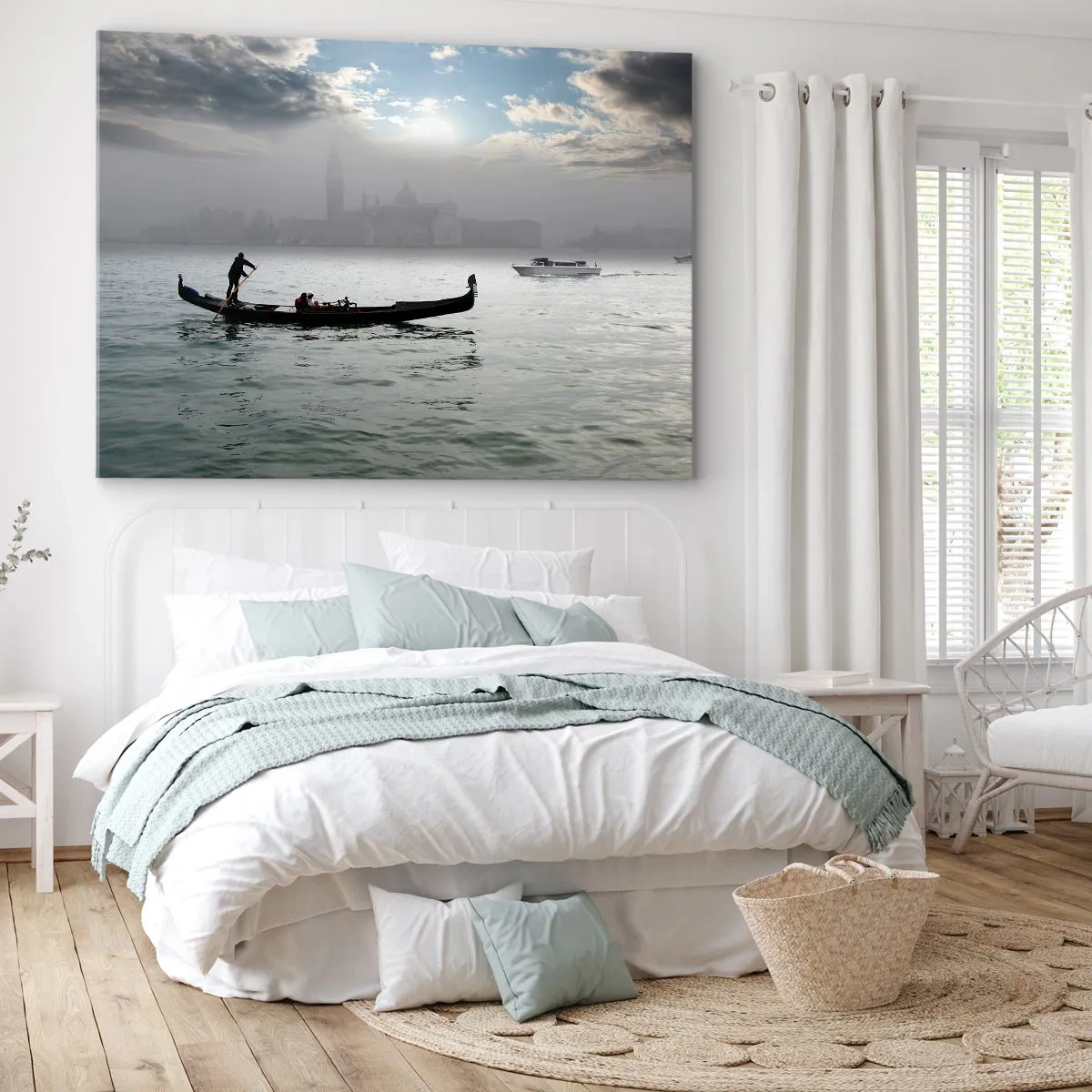 Schilderen op canvas - Een fantastische stad van water en mist - 120x80 cm