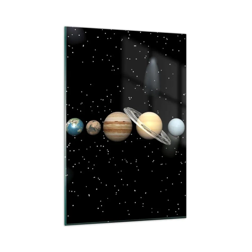 Schilderen op glas - En de planeten razen, razen... - 80x120 cm