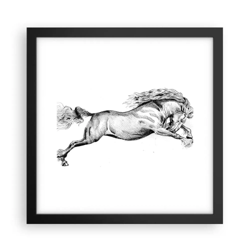 Poster in een zwarte lijst - Vastgehouden in galop - 30x30 cm