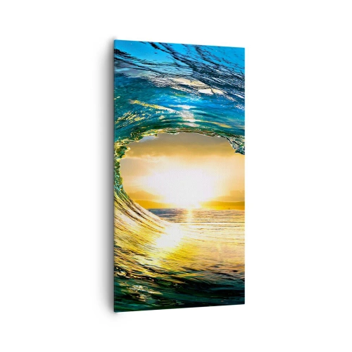 Schilderen op canvas - In een smaragd-gouden kristal - 65x120 cm