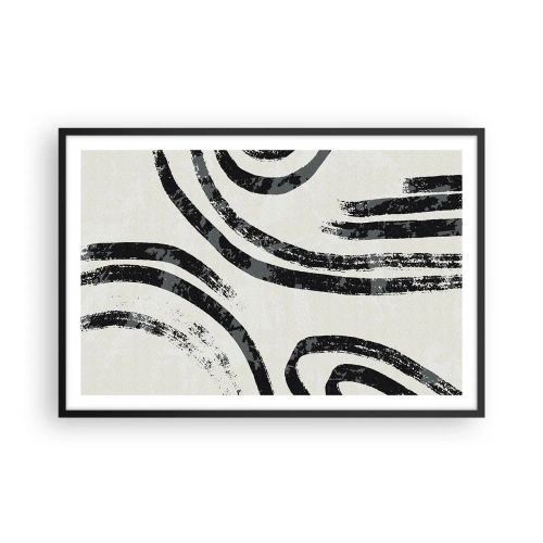 Poster in een zwarte lijst - Half gestopt - 91x61 cm