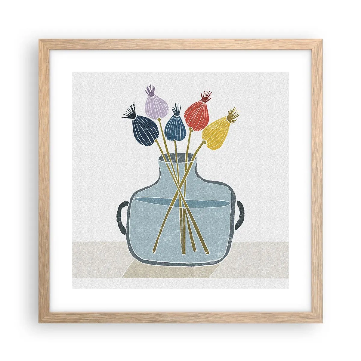 Een poster in een licht eiken lijst - Alsof hij met maanzaad heeft gezaaid - 40x40 cm