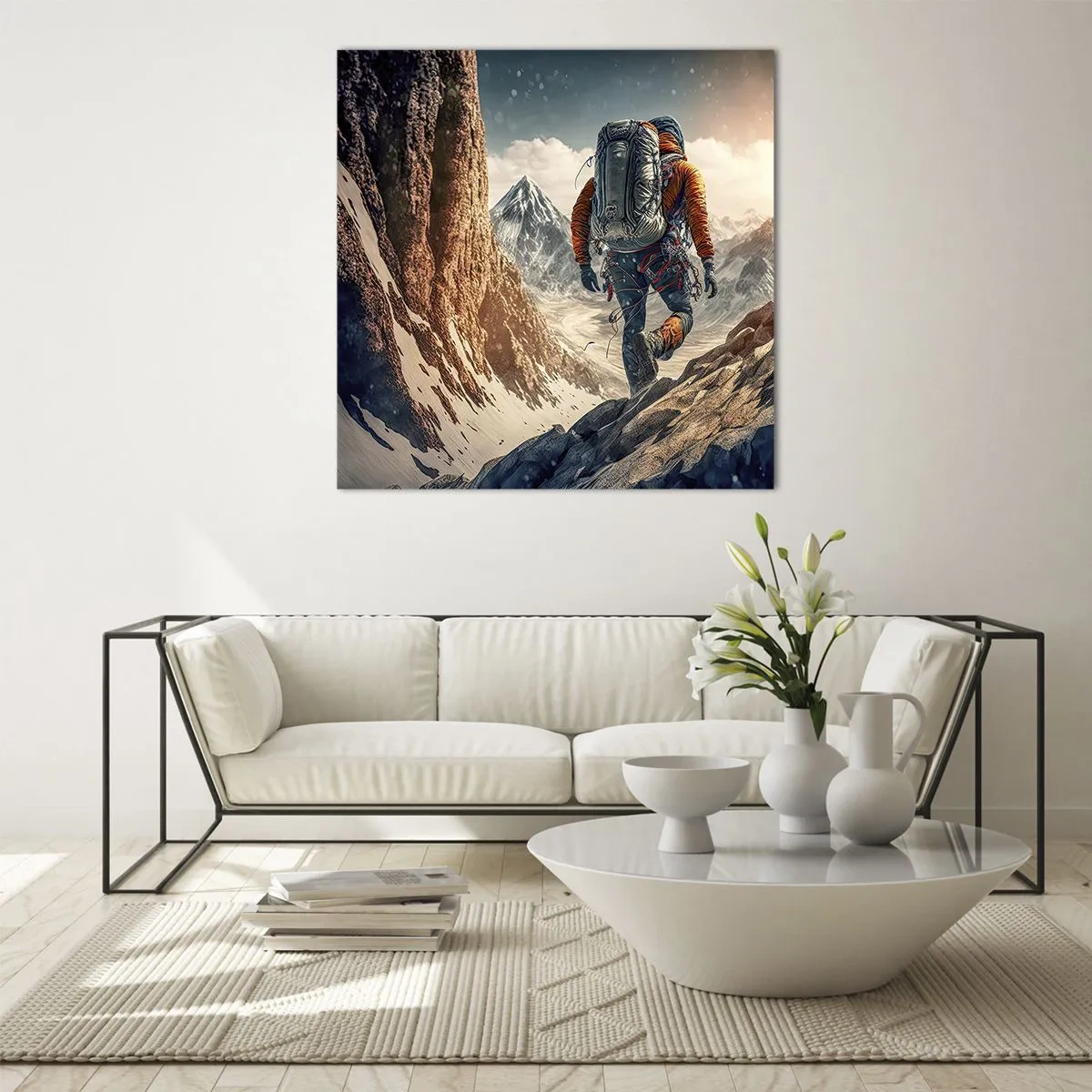 Schilderen op glas - Eenzame strijder - 50x50 cm