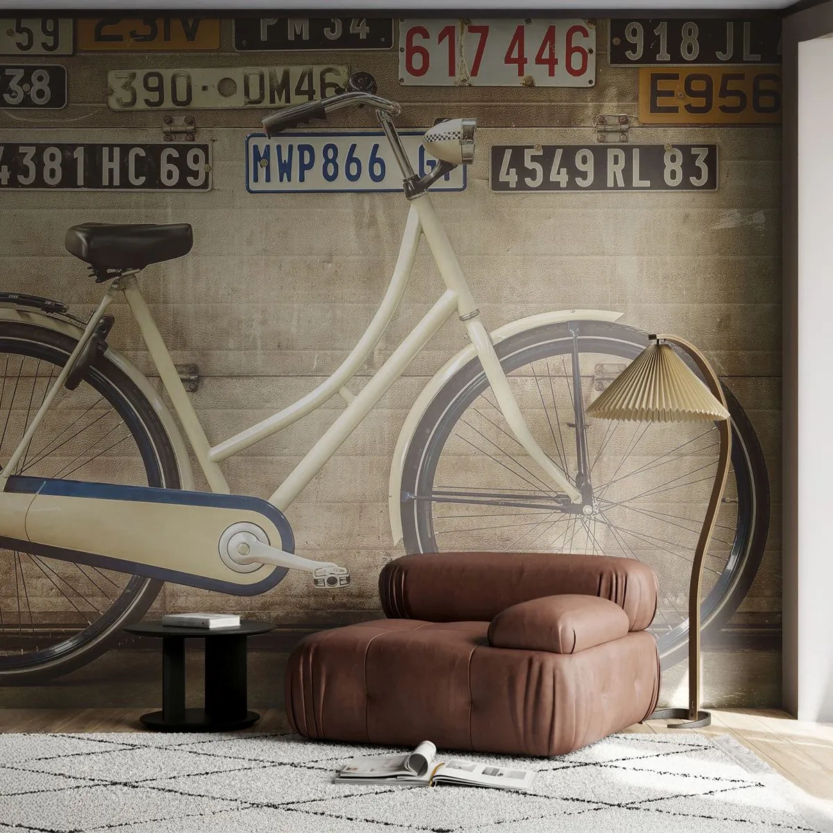 Fotobehang Standard Eco - Zonder complexen - Muurschildering, Fiets, Platen - 200x140 cm