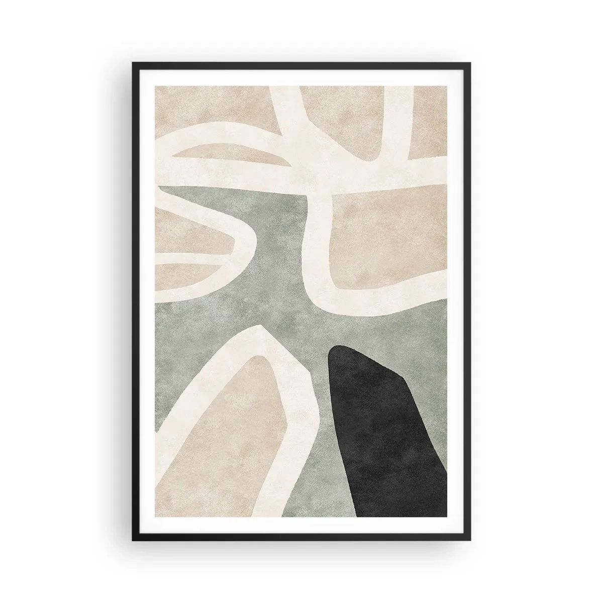 Poster in een zwarte lijst - Compositie met een zwart motief - 70x100 cm