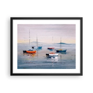 Poster in een zwarte lijst - Een welverdiende rust - 50x40 cm